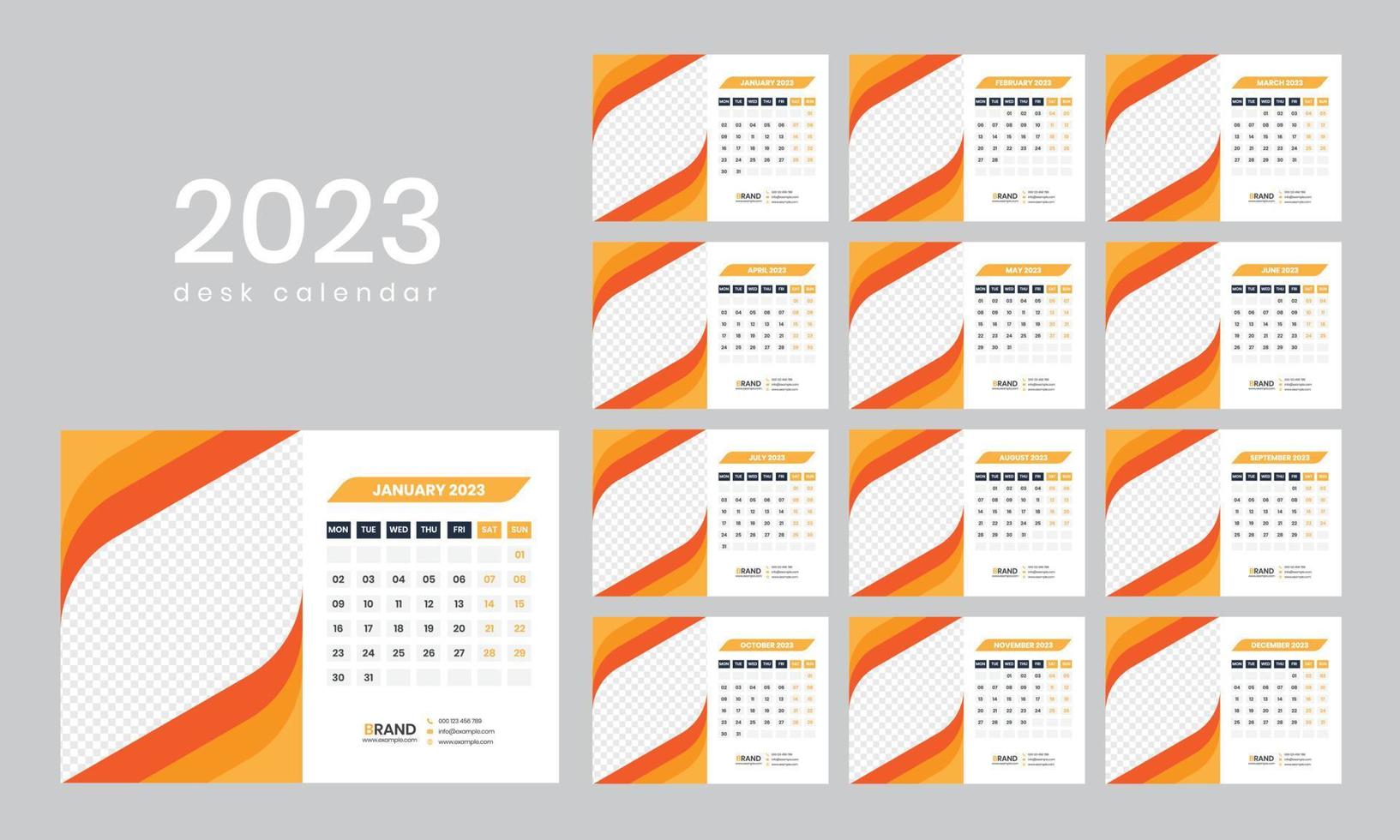 Desk Calendar 2023 13654801 Vector Art at Vecteezy