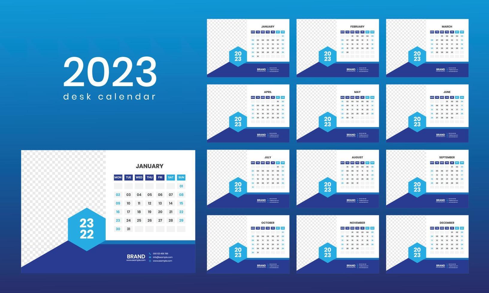 Desk Calendar 2023 vector