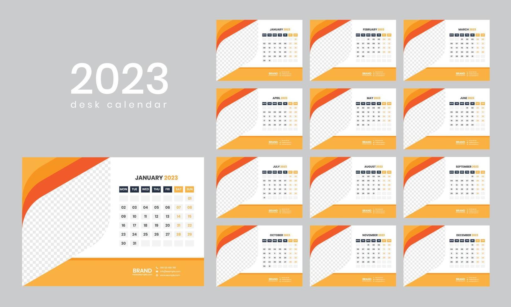 calendario de escritorio 2023 vector