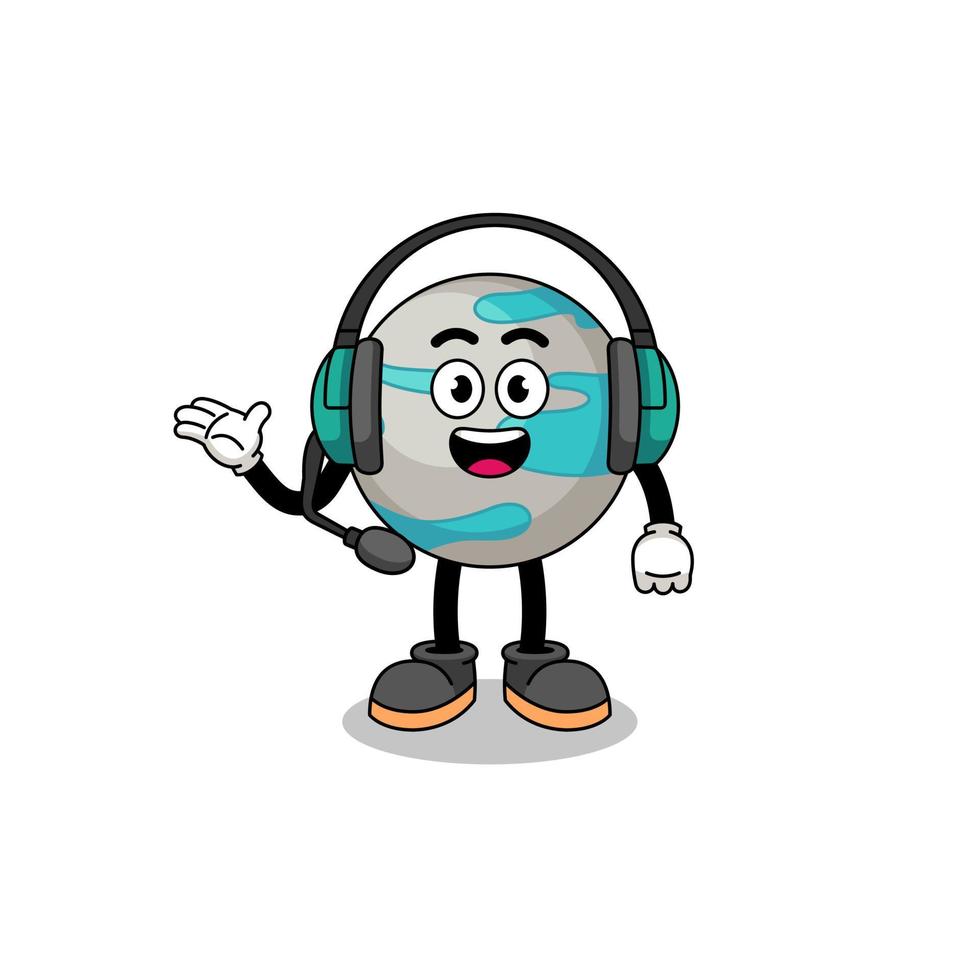 Mascot Illustration of planet as a customer services vector