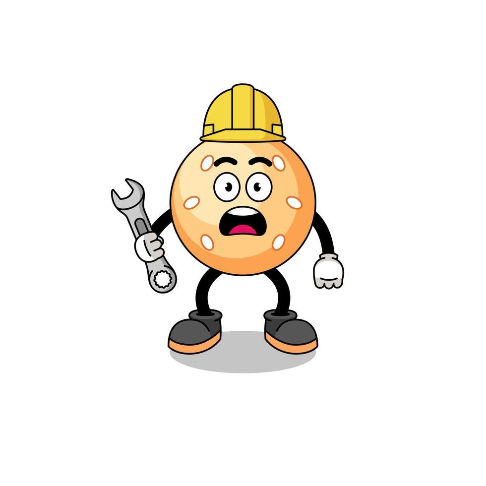 Character Illustration of sesame ball with 404 error vector