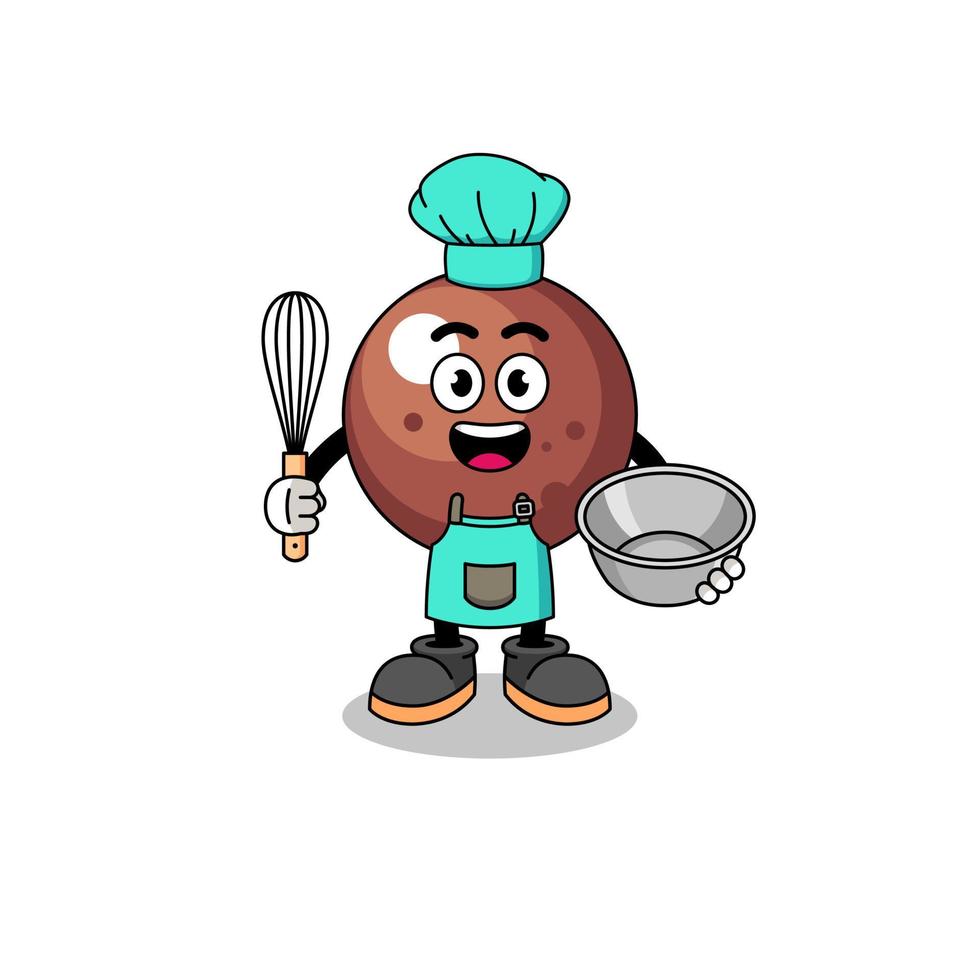 Illustration of chocolate ball as a bakery chef vector