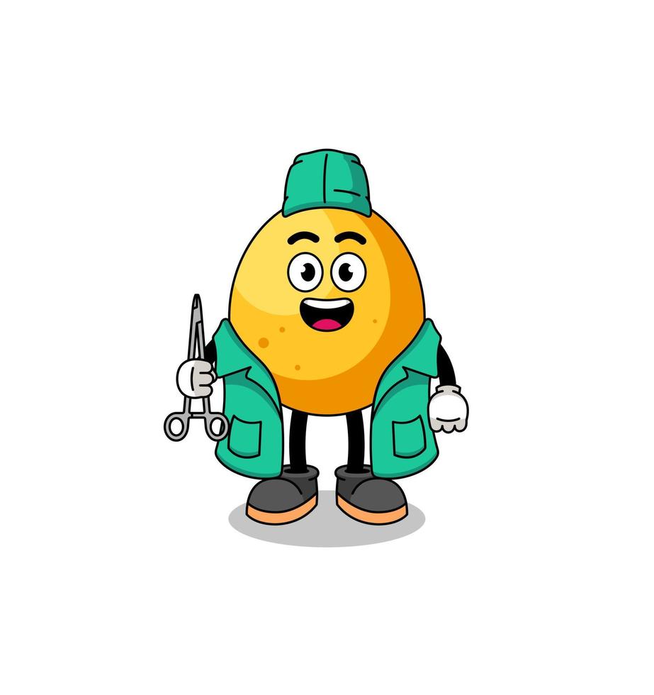 Illustration of golden egg mascot as a surgeon vector