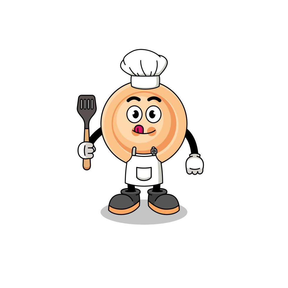 ilustración de mascota de chef de botón vector