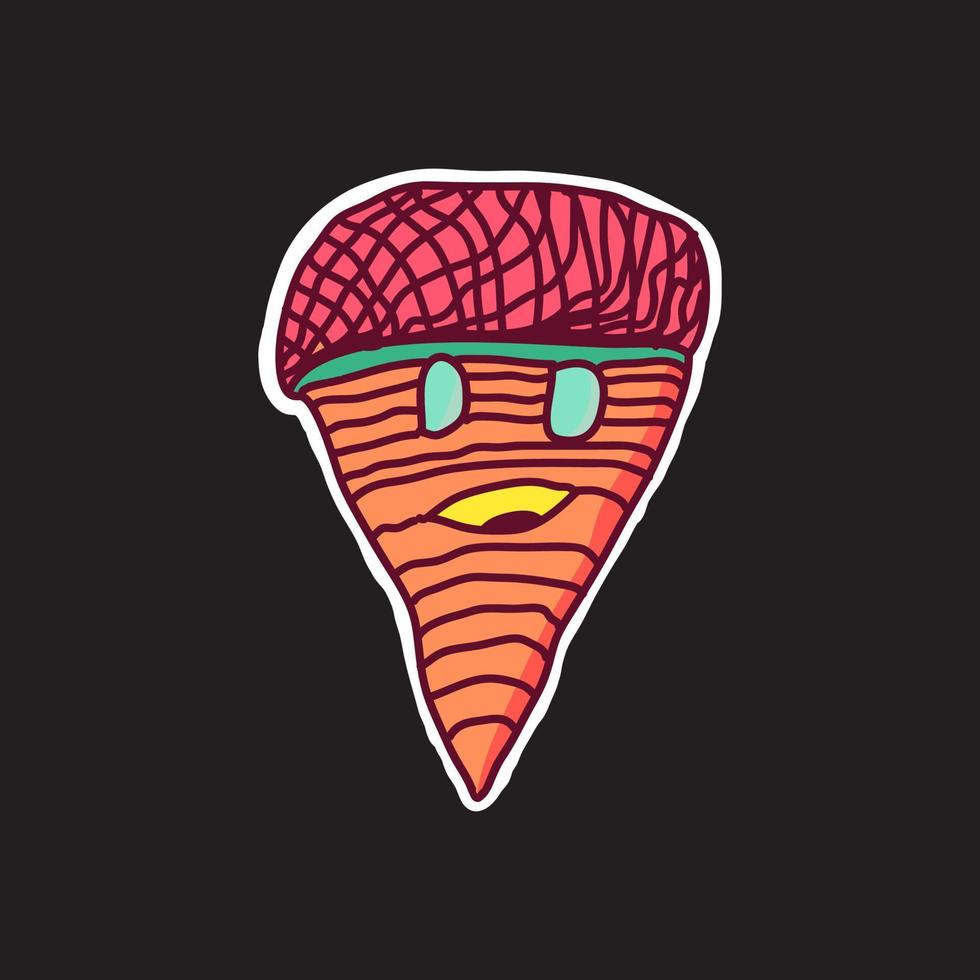 Berry Ice Cream Sundae Sticker vector