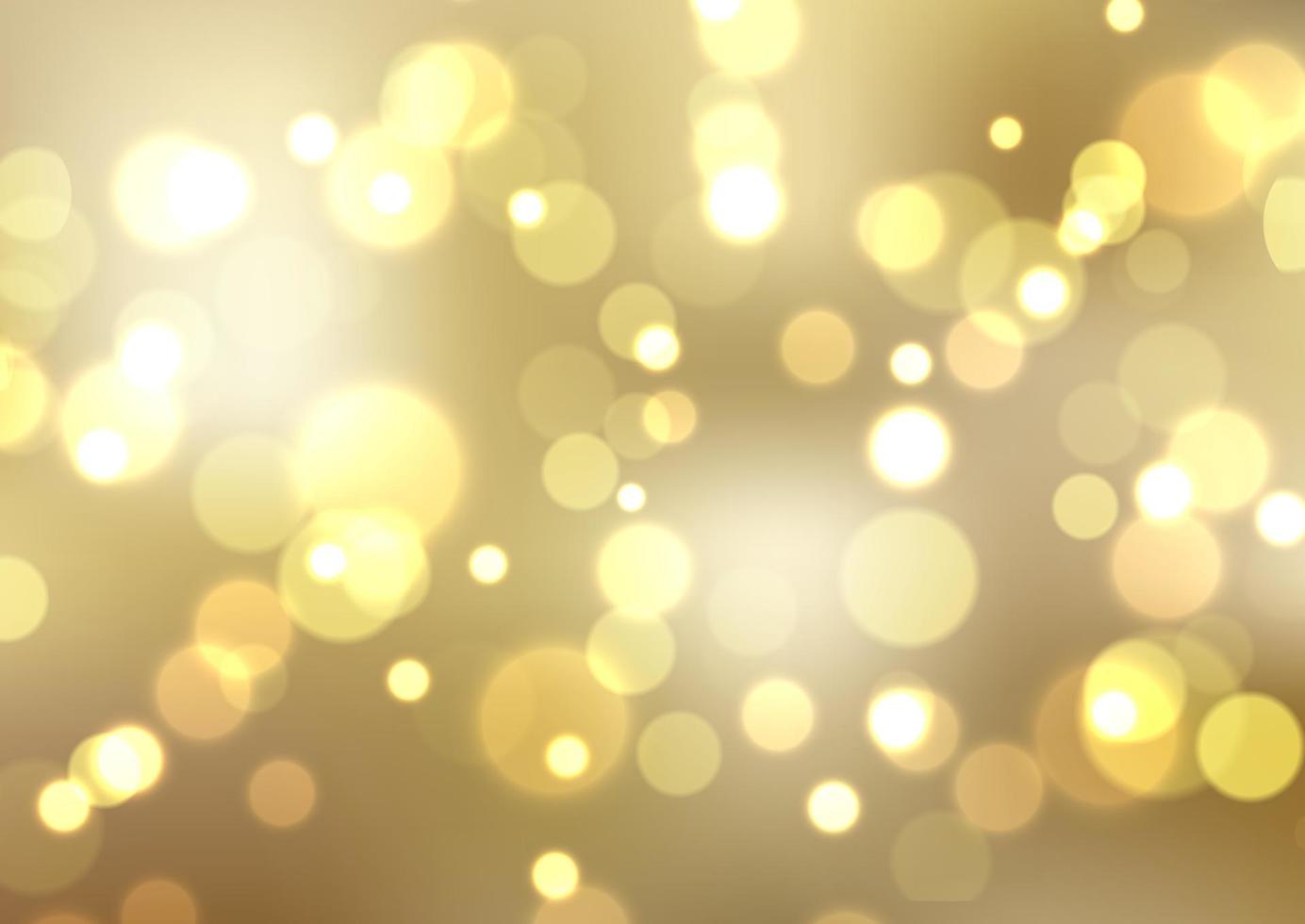 christmas background with golden bokeh lights vector