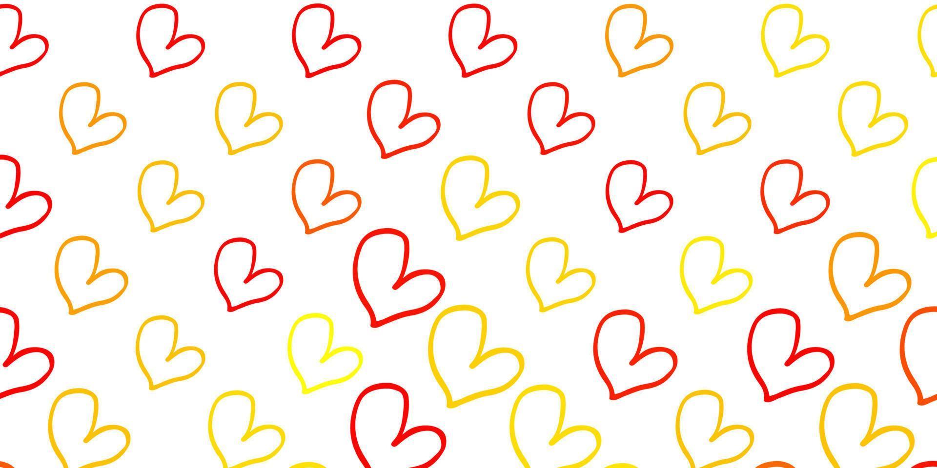 Light Orange vector backdrop with sweet hearts.