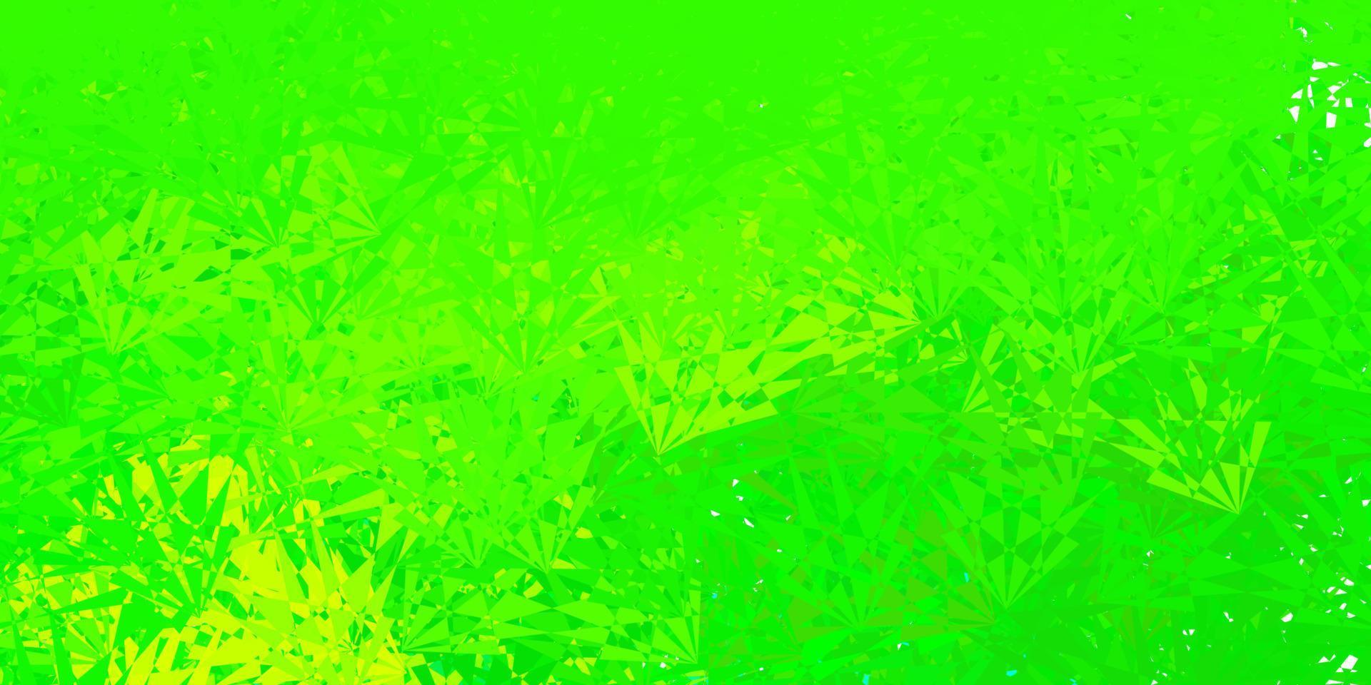 Light green, yellow vector backdrop with triangles, lines.