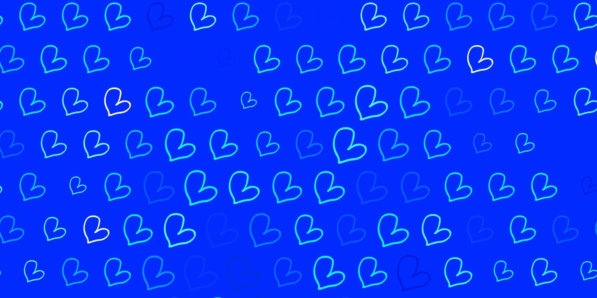 Fondo de vector azul claro con corazones.