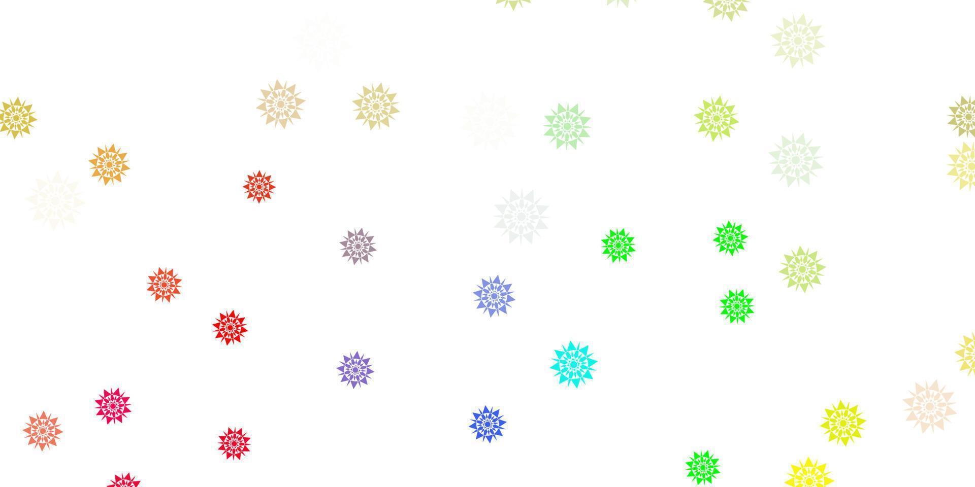 Light multicolor vector pattern with colored snowflakes.