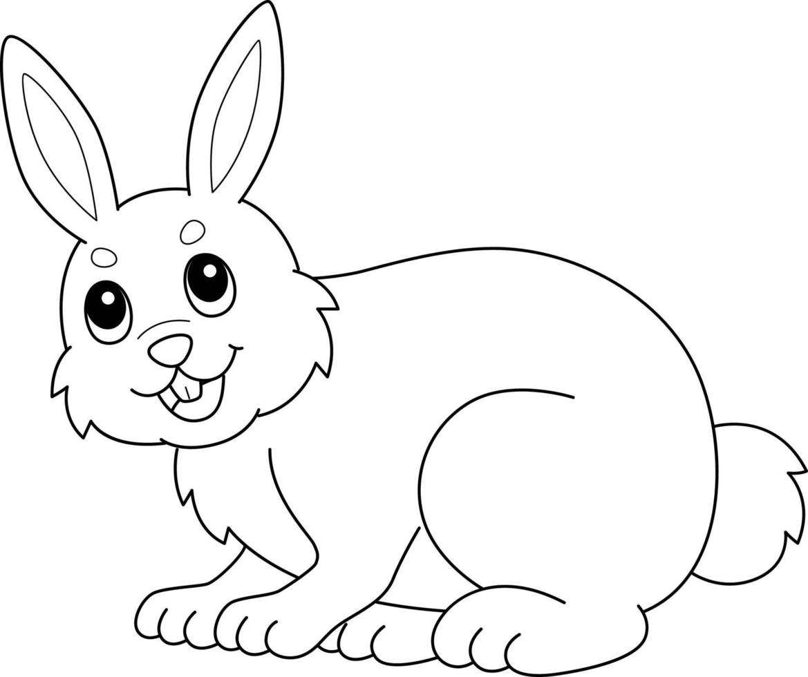 Rabbit Isolated Coloring Page for Kids vector