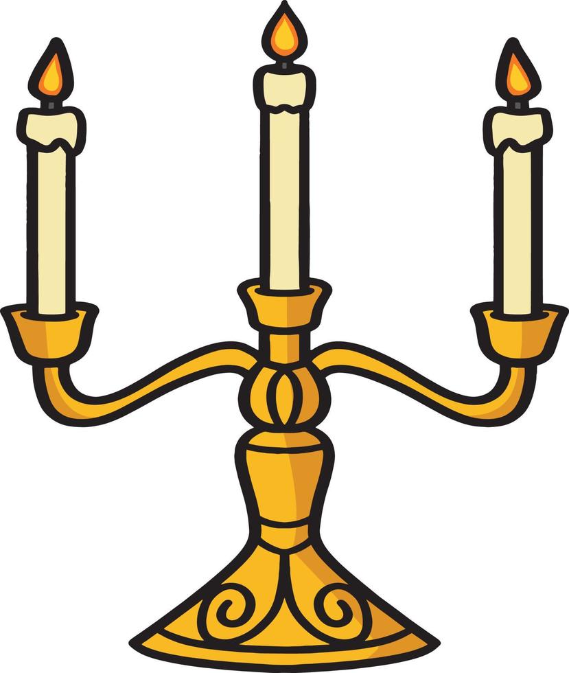 Candlestick Cartoon Colored Clipart Illustration vector