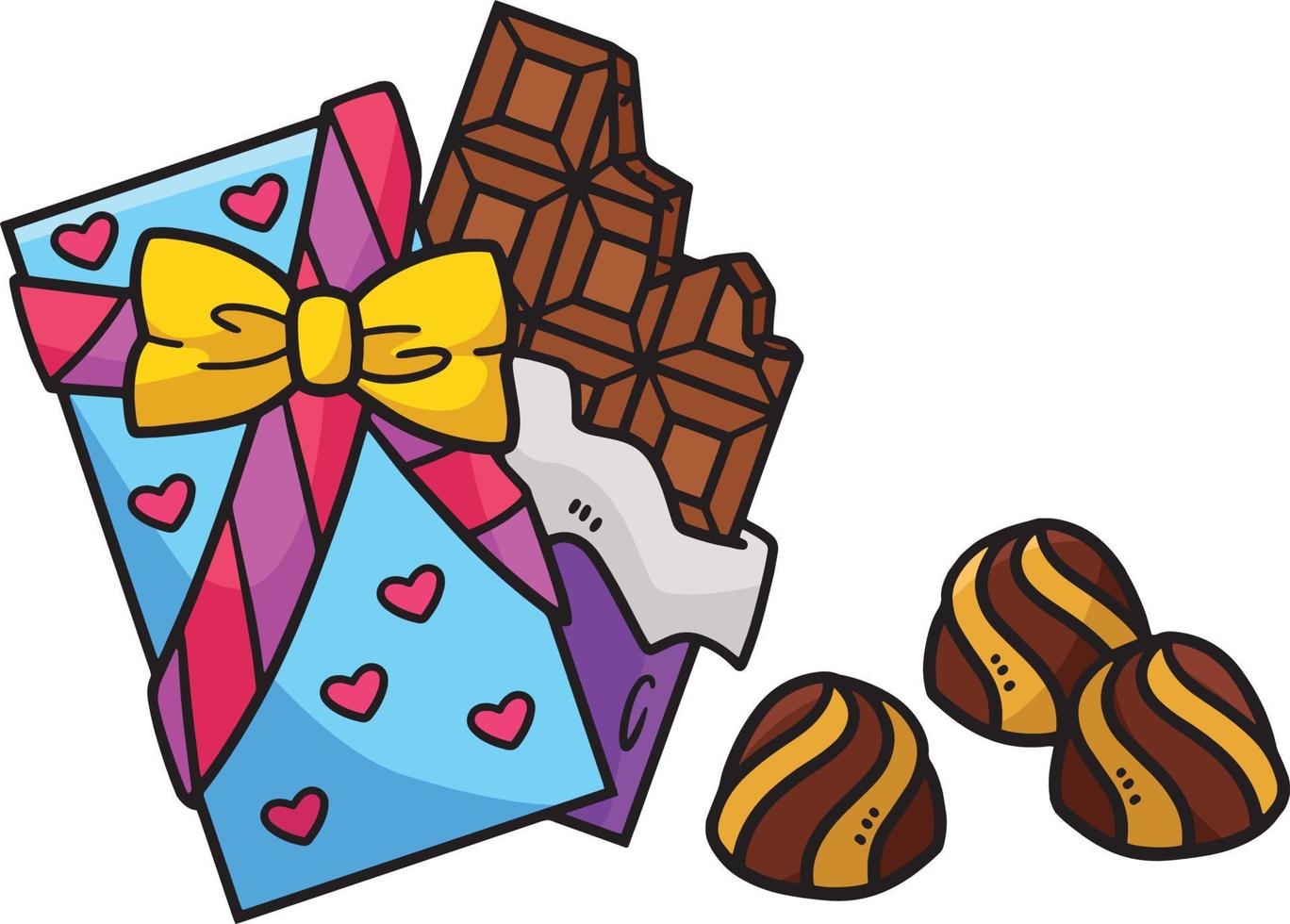 chocolates candy wrap cartoon vector