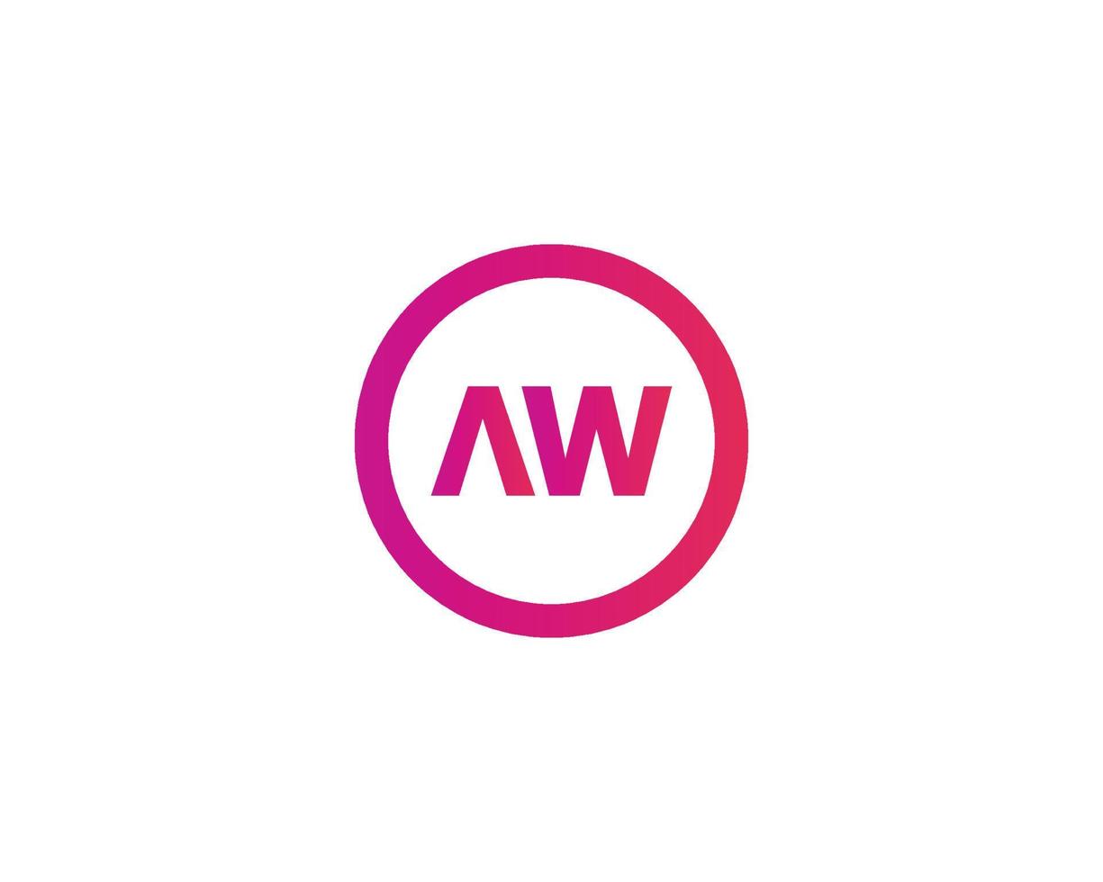 plantilla de vector de diseño de logotipo aw wa