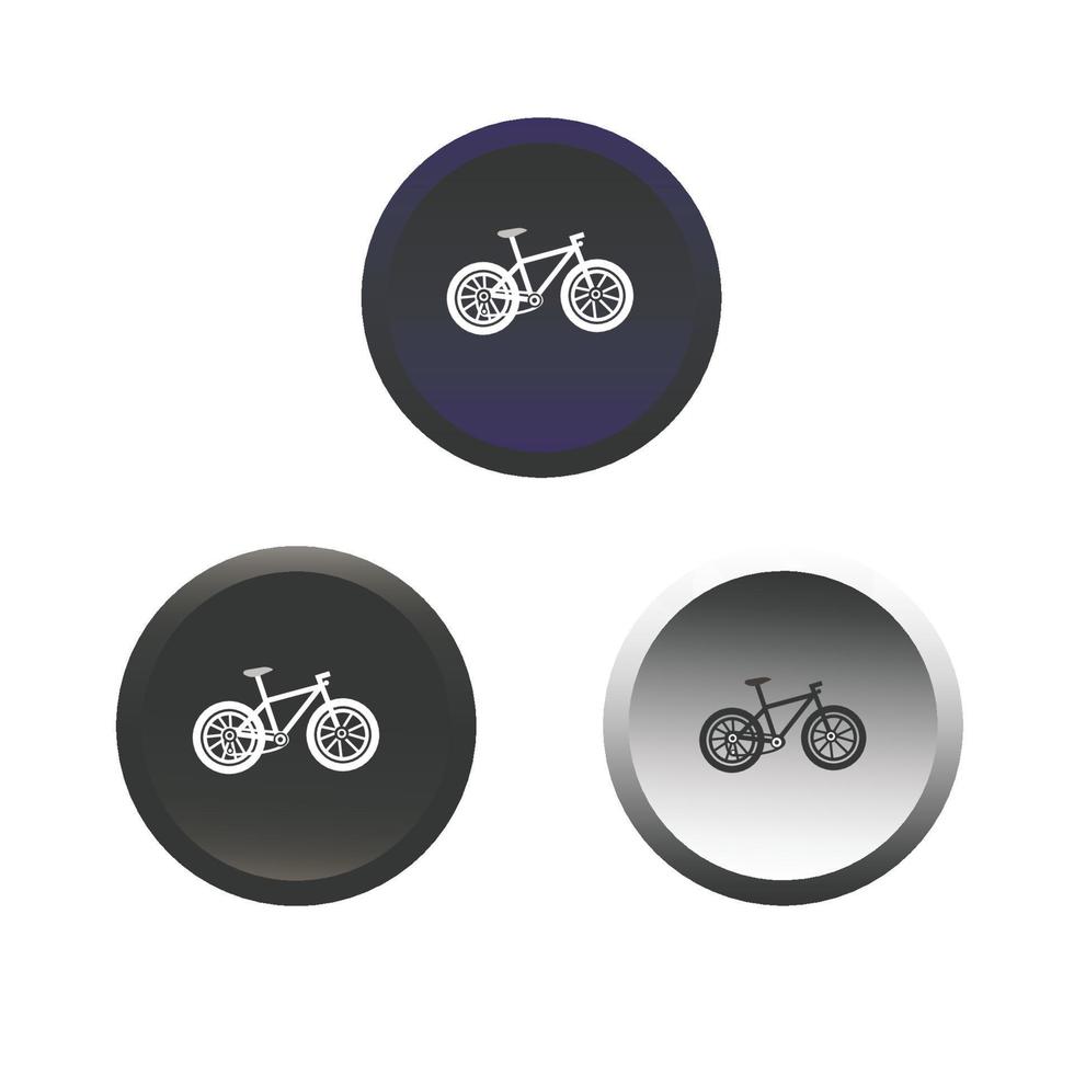 Neumorphic  style bicycle icon button vector