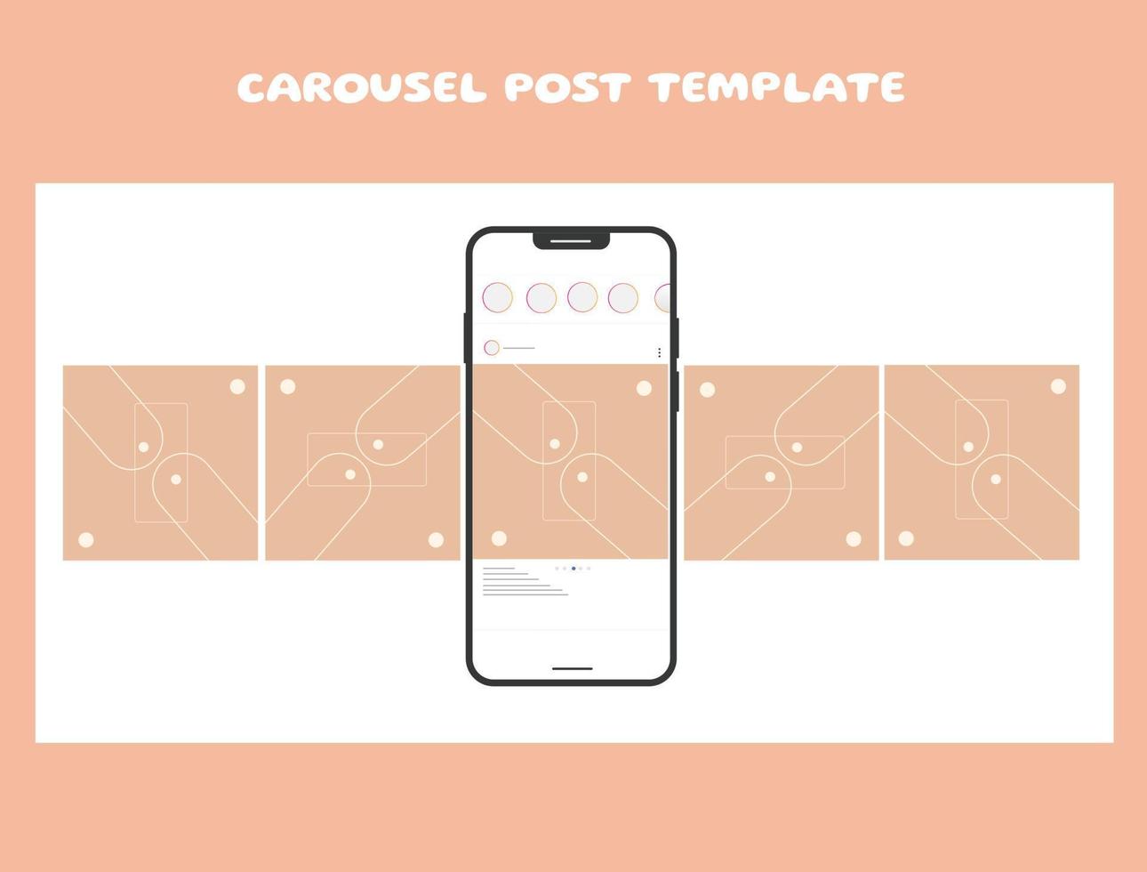 Social media carousel post template vector