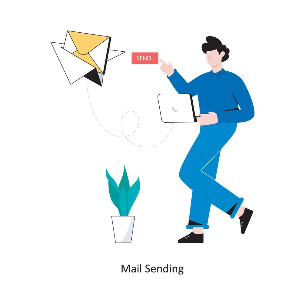 Mail Sending flat style design vector illustration. stock illustration