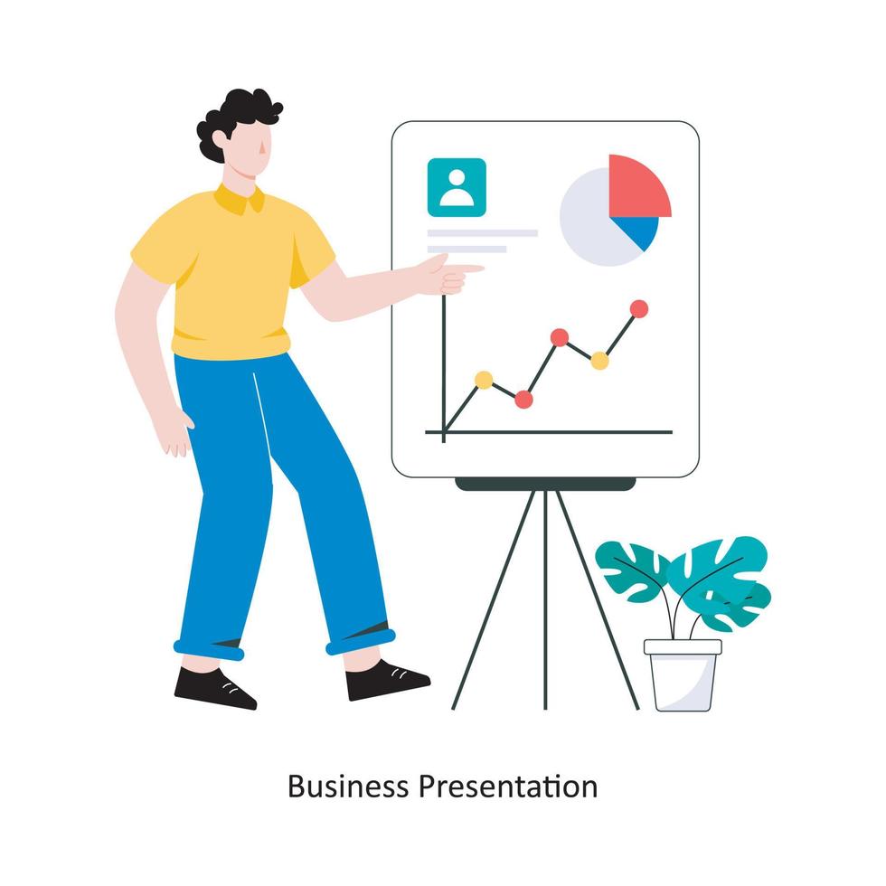 ilustración de vector de diseño de estilo plano de presentación de negocios. ilustración de stock