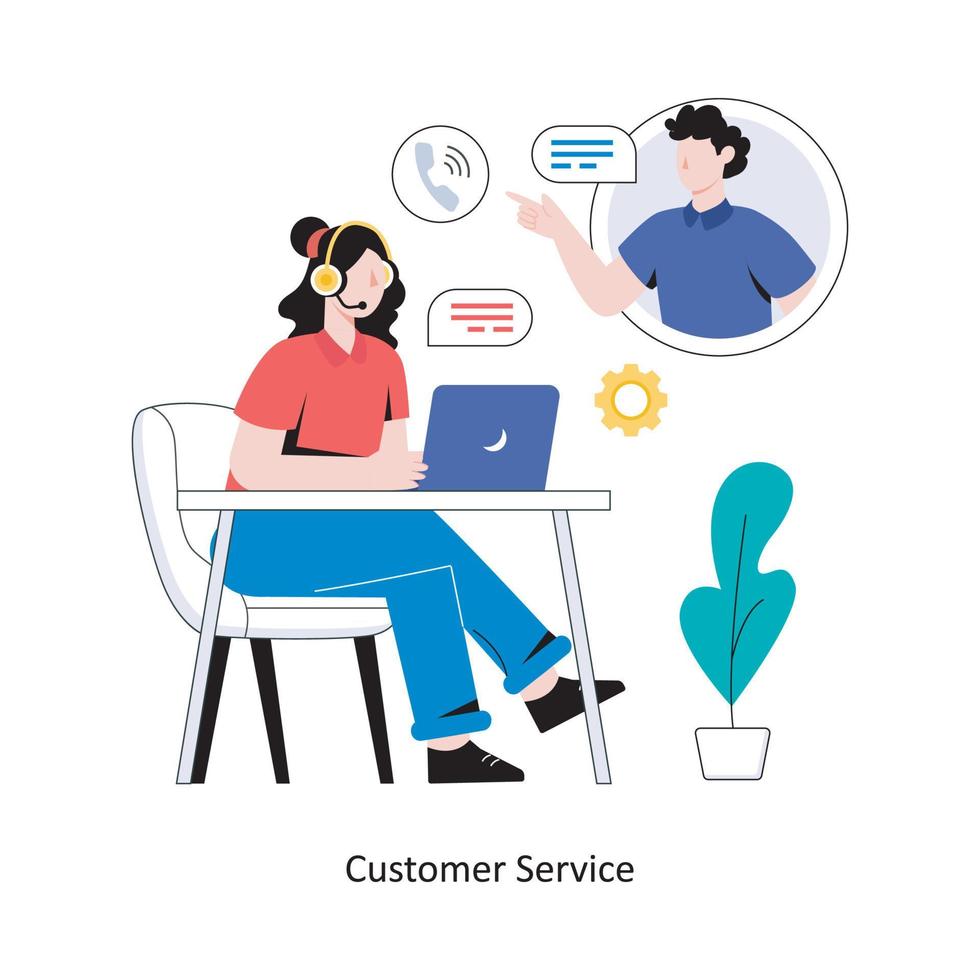 Customer Service flat style design vector illustration. stock illustration