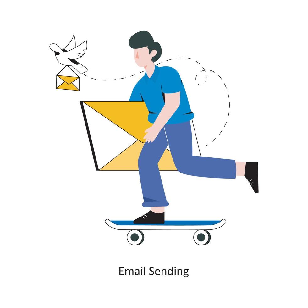 Email Sending flat style design vector illustration. stock illustration