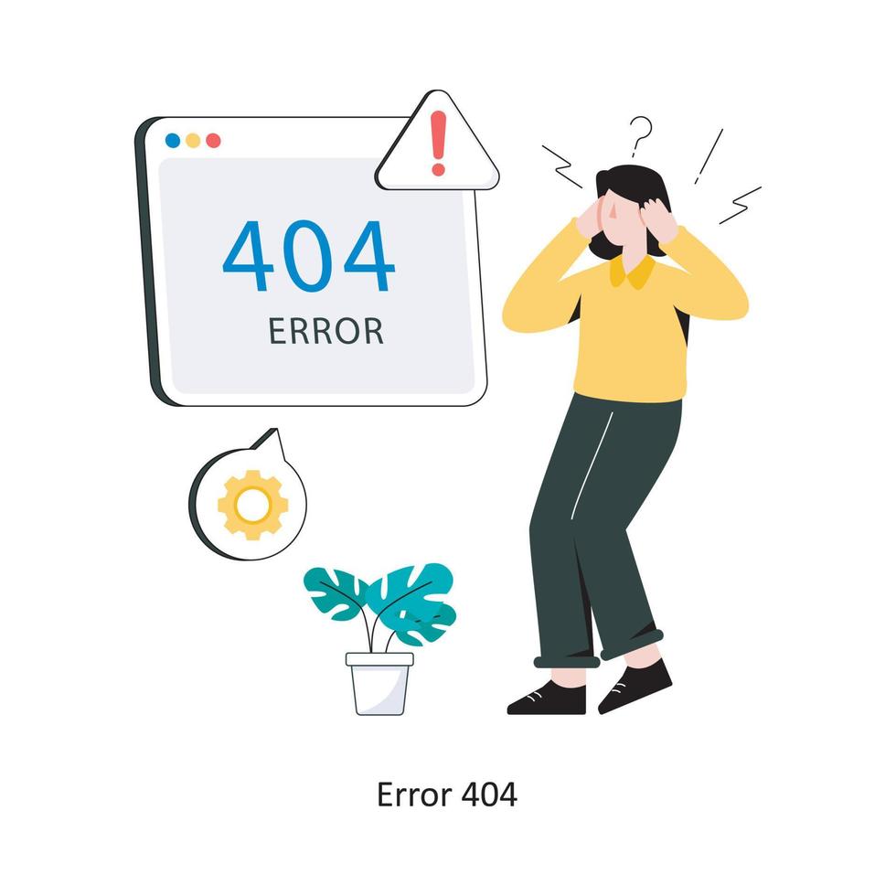 error 404 ilustración de vector de diseño de estilo plano. ilustración de stock