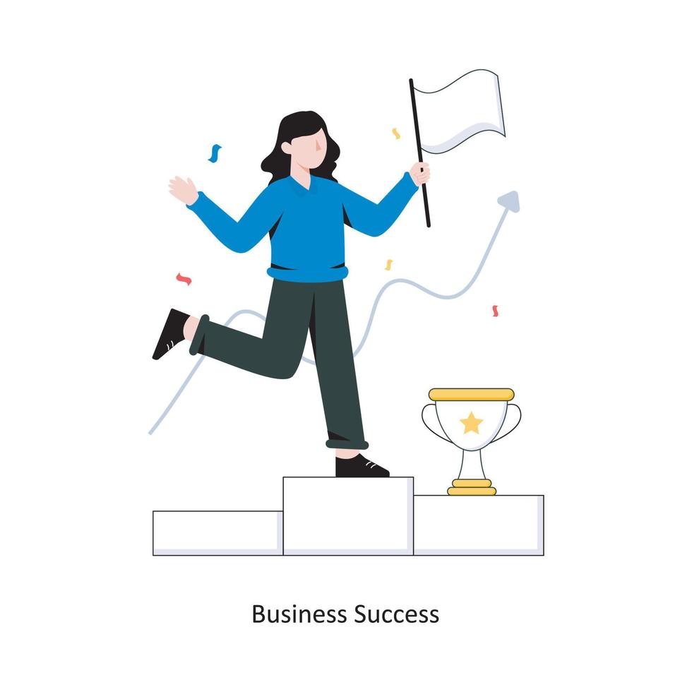 Business Success flat style design vector illustration. stock illustration