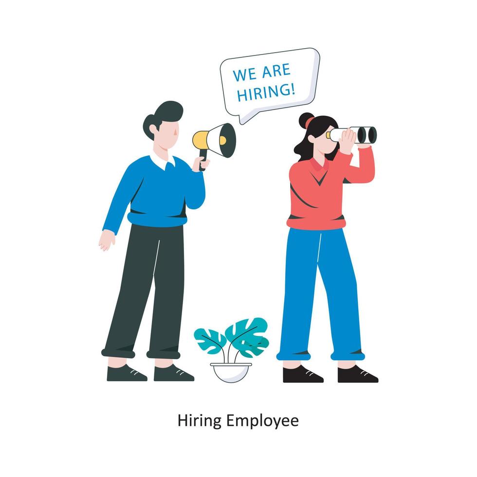 Hiring Employee flat style design vector illustration. stock illustration