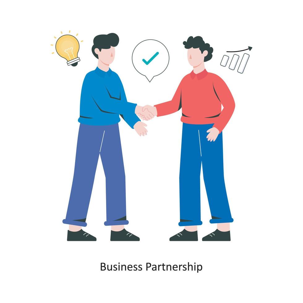 Business Partnership flat style design vector illustration. stock illustration