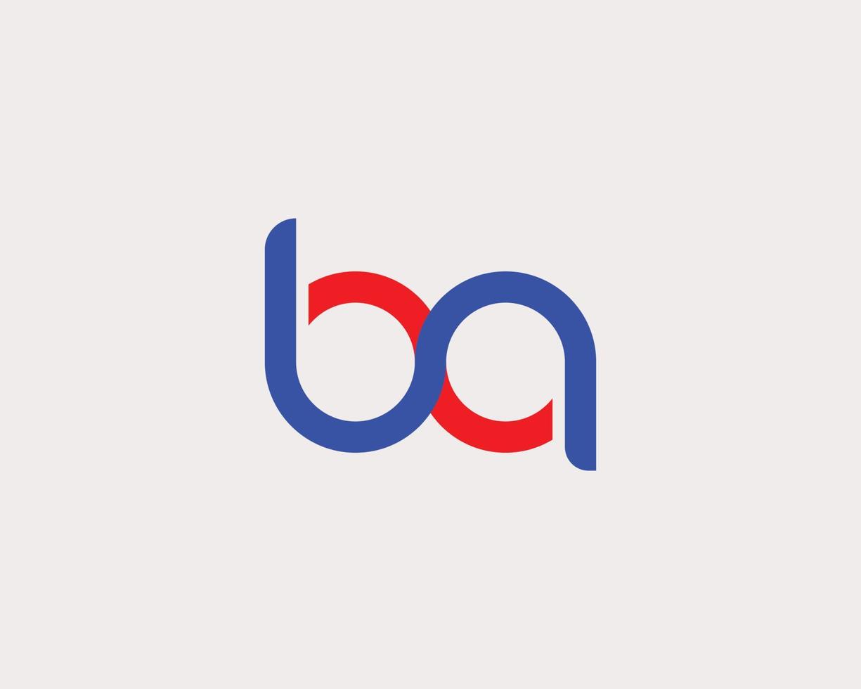 BA AB logo design vector template