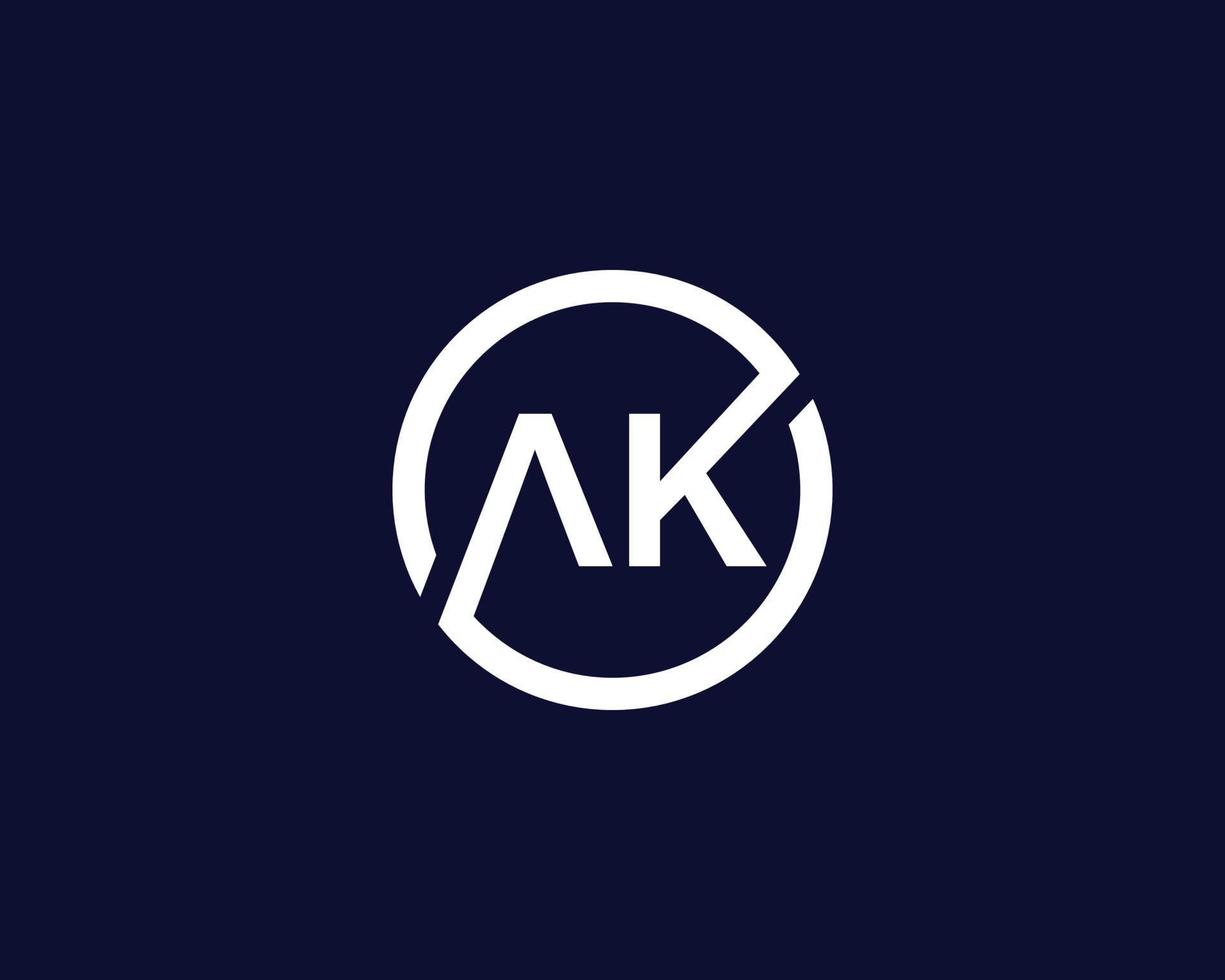 plantilla de vector de diseño de logotipo ak