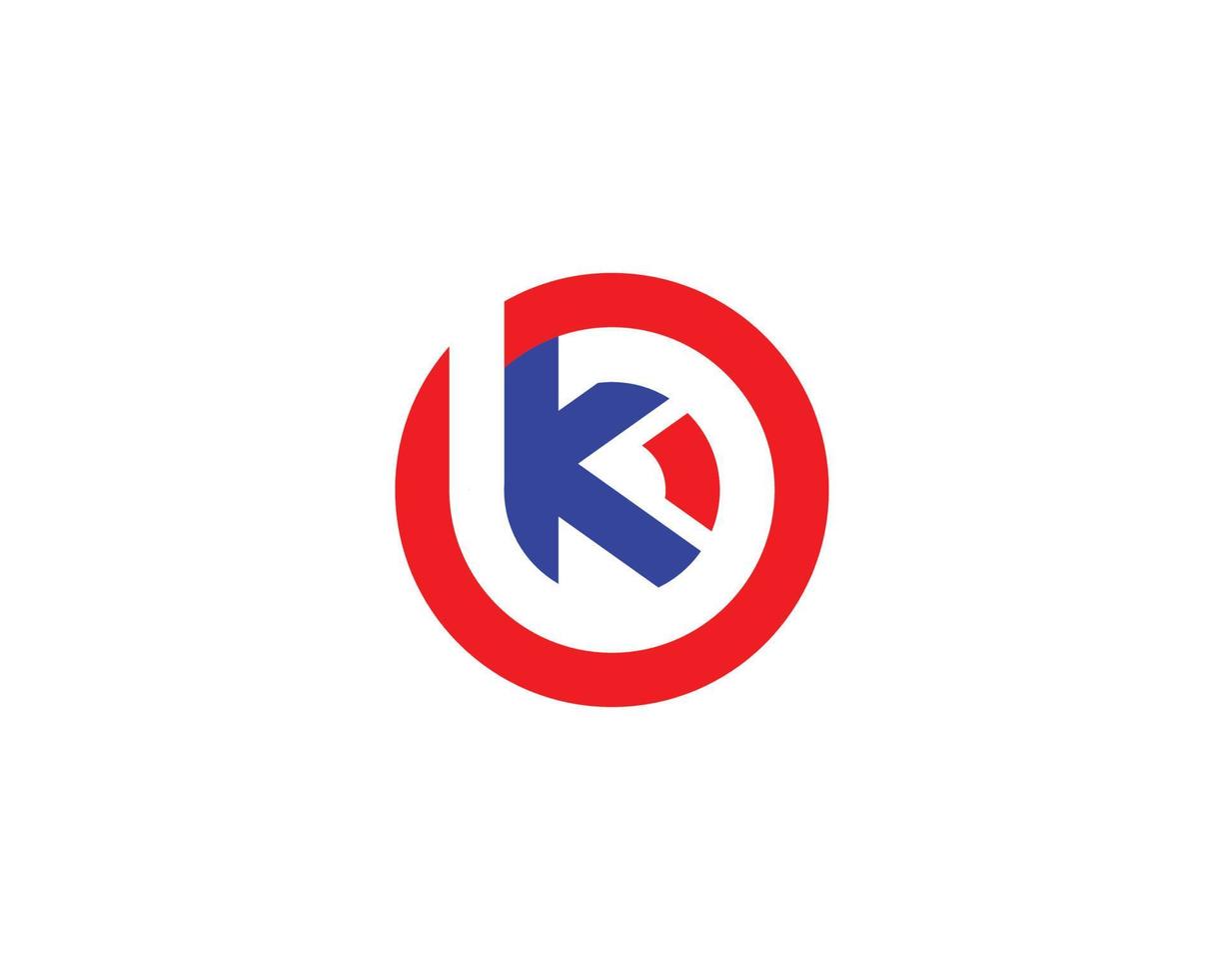 plantilla de vector de diseño de logotipo bk kb