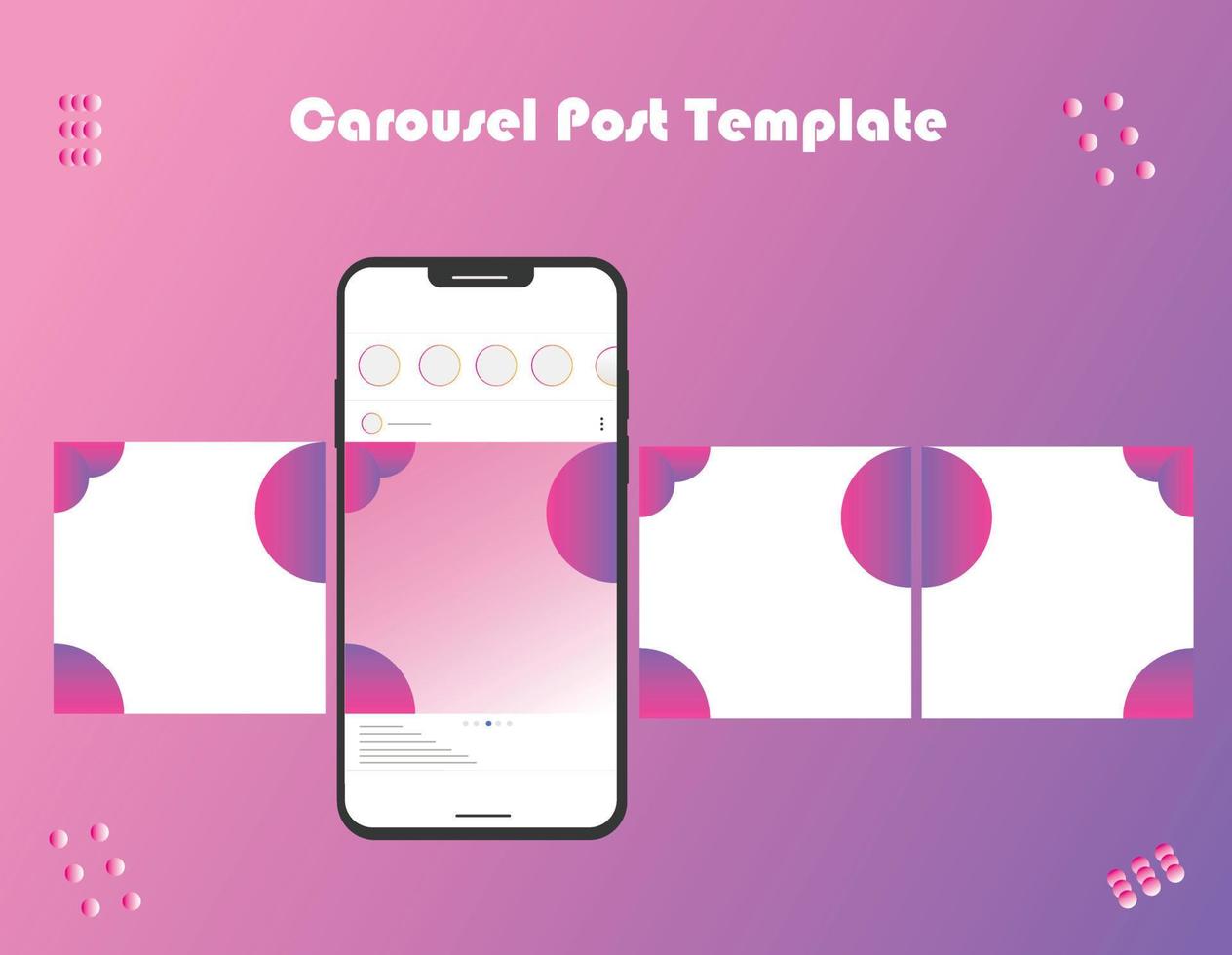 Social media carousel post template vector