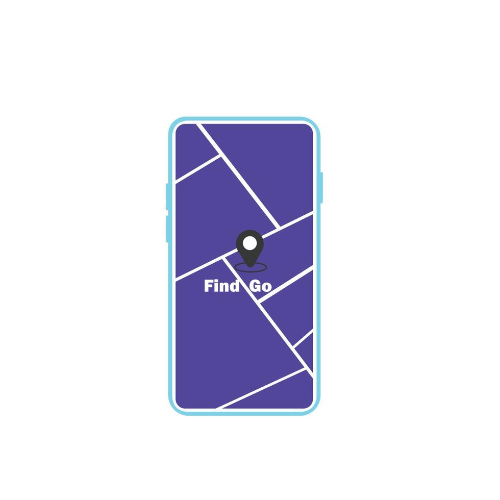 Navigation app. Location app interface on smartphone vector