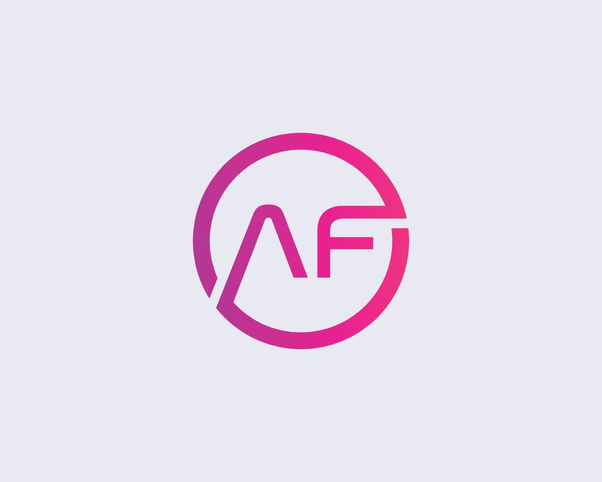 AF FA logo design vector template