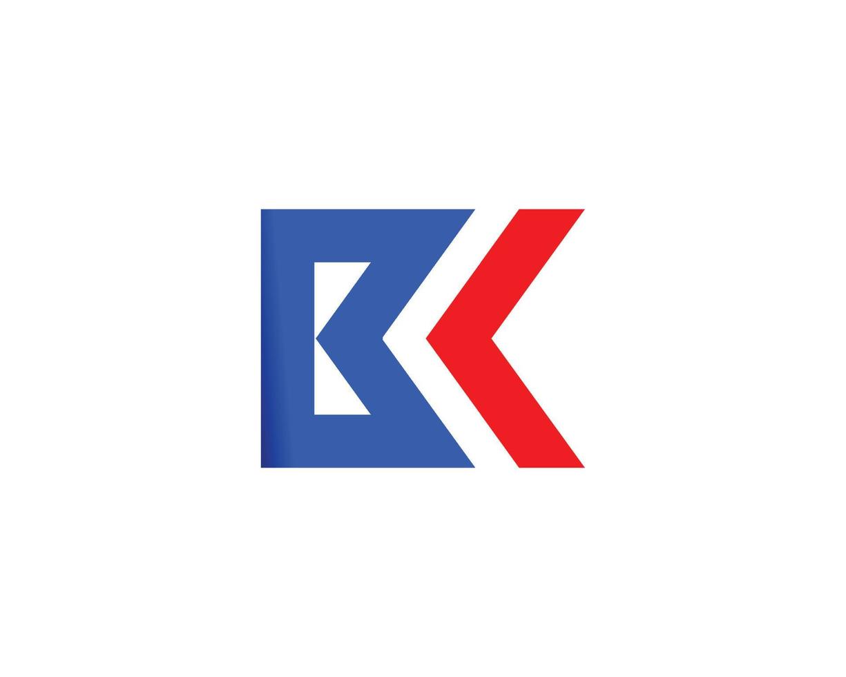 plantilla de vector de diseño de logotipo bk kb