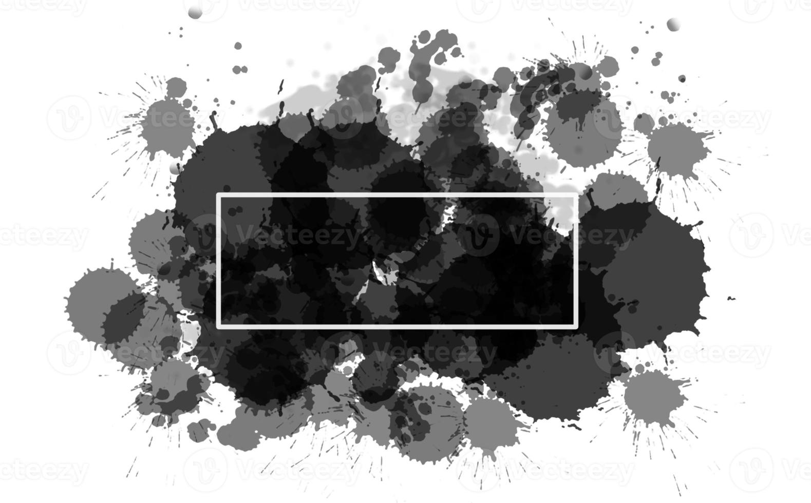 Monotone background with water droplets scattered On a white background, Abstract black white watercolor splashes. photo