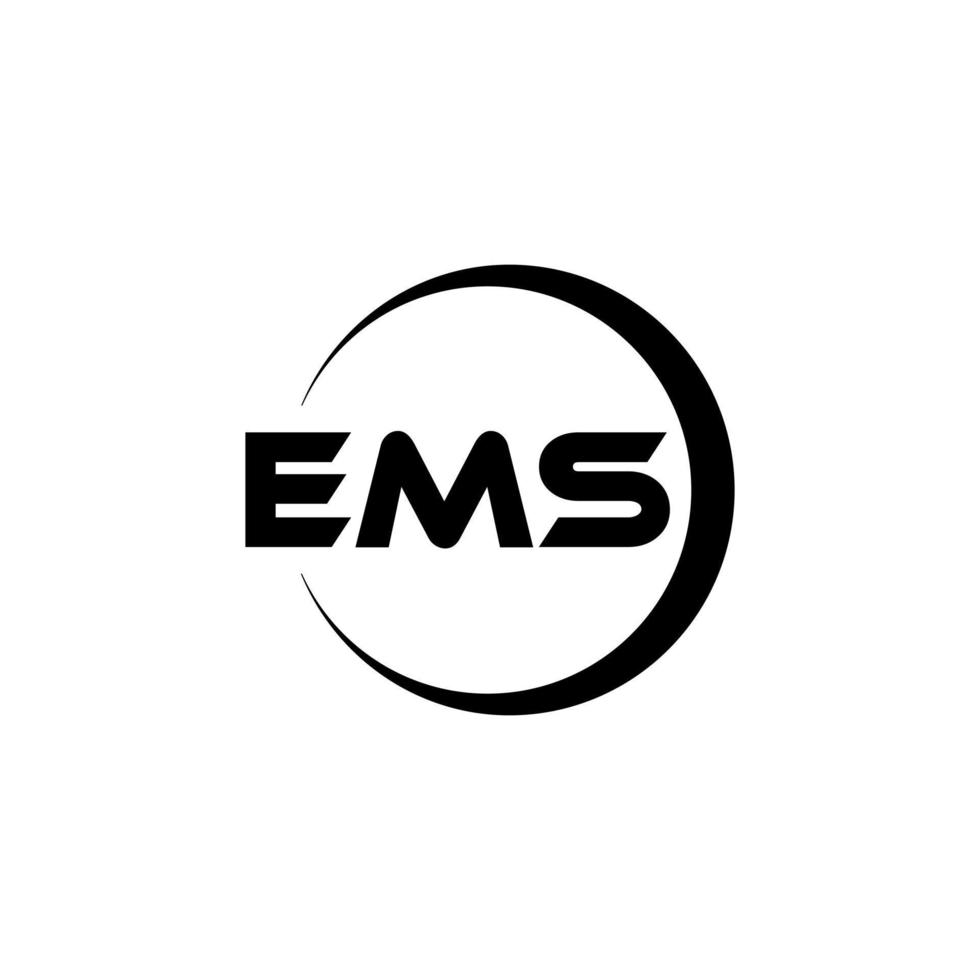 EMS letter logo design in illustration. Vector logo, calligraphy designs for logo, Poster, Invitation, etc.