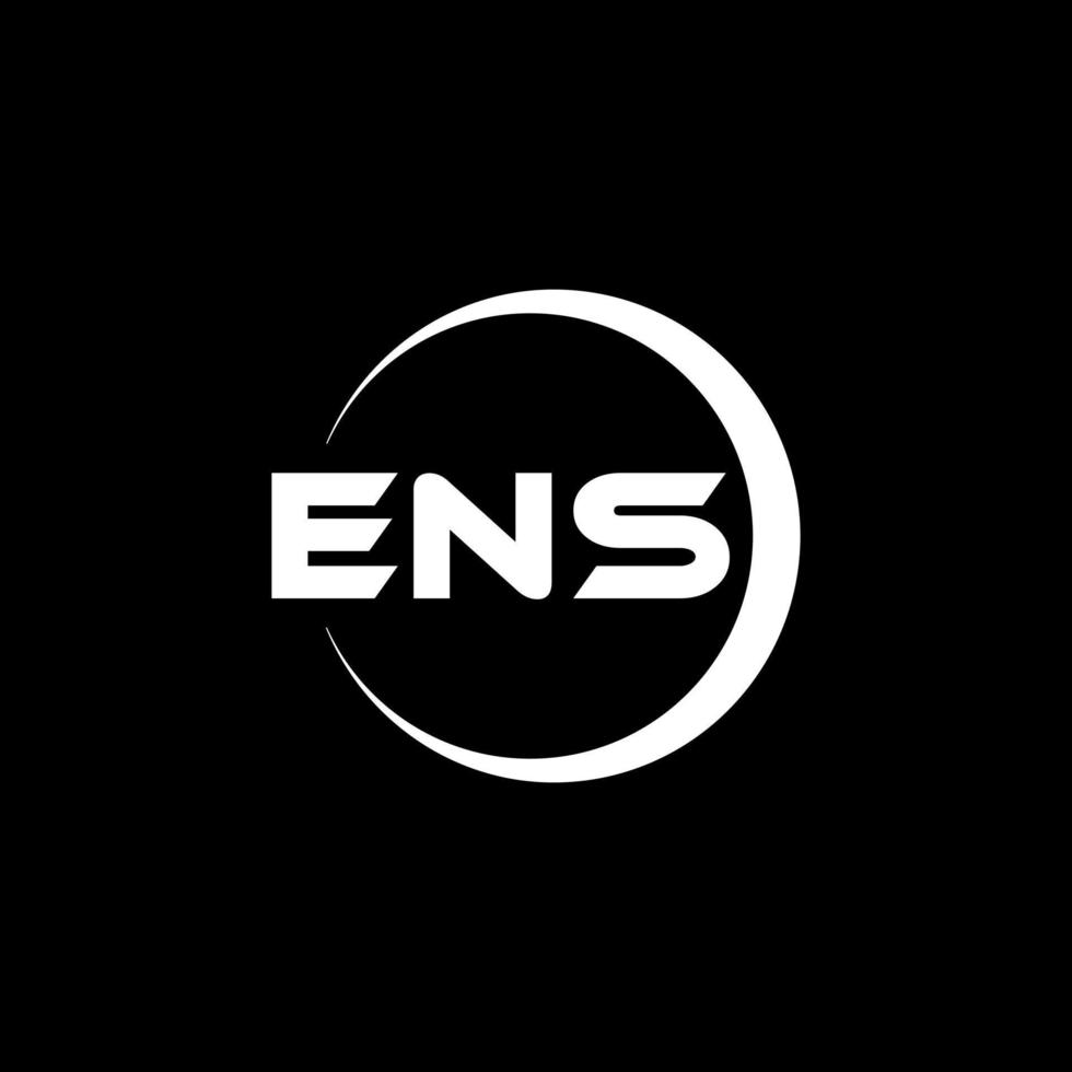 ENS letter logo design in illustration. Vector logo, calligraphy designs for logo, Poster, Invitation, etc.