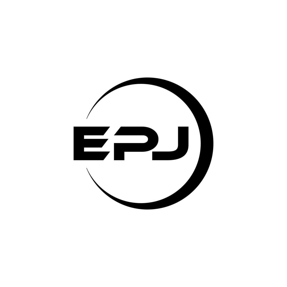 EPJ letter logo design in illustration. Vector logo, calligraphy designs for logo, Poster, Invitation, etc.