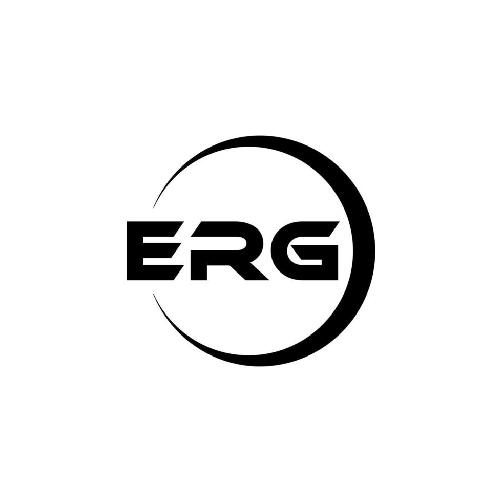 ERG letter logo design in illustration. Vector logo, calligraphy designs for logo, Poster