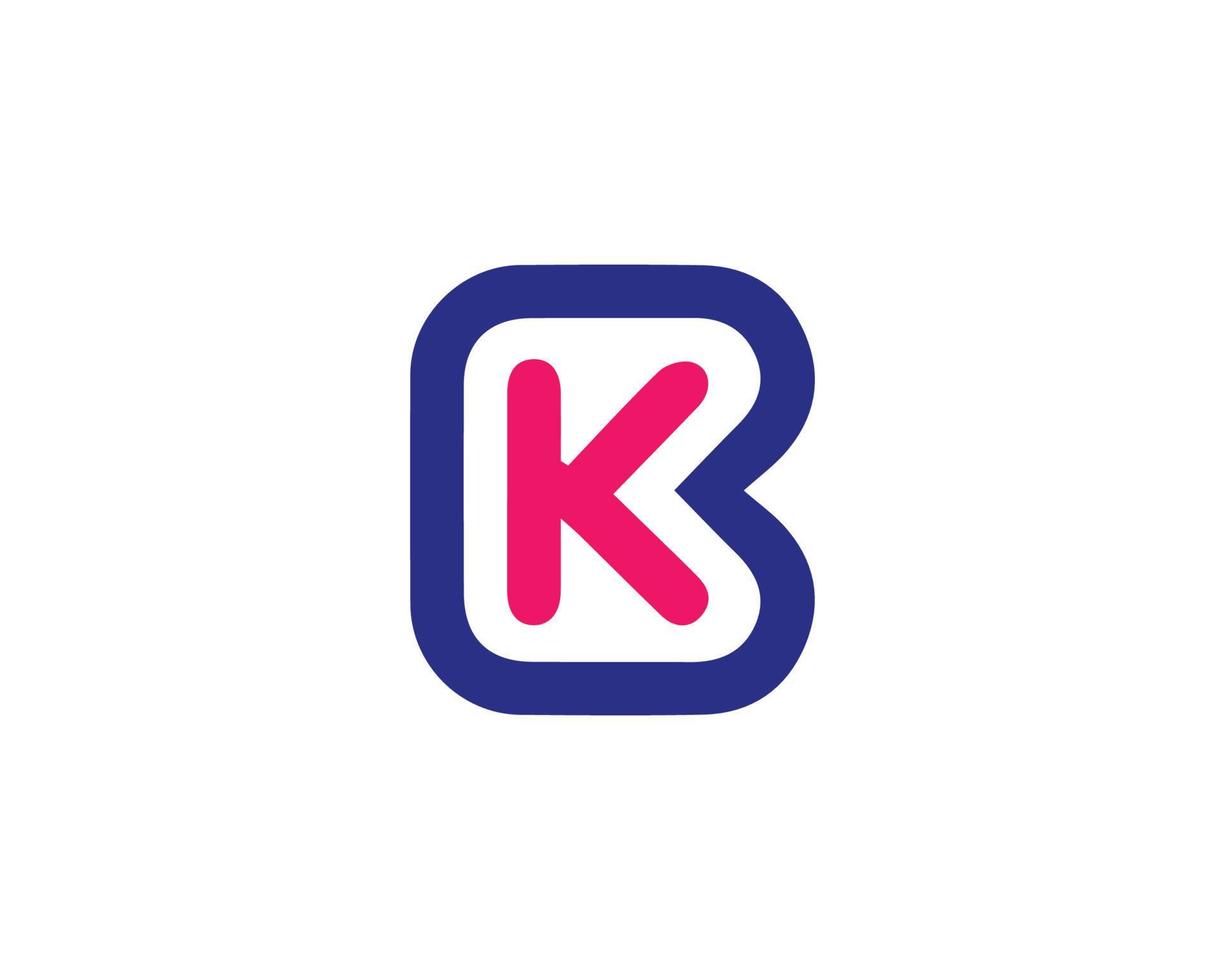 plantilla de vector de diseño de logotipo bk kb