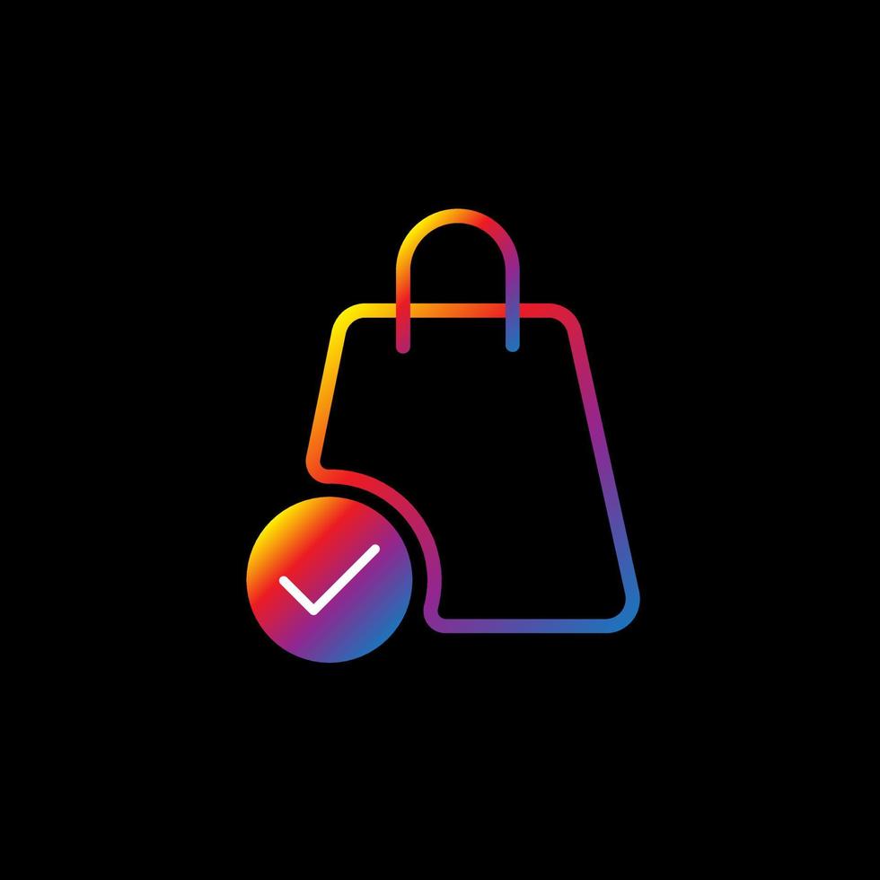 Shop bag icon with checklist vector