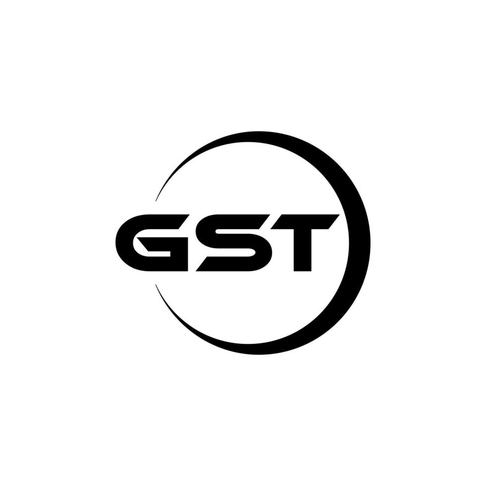 GST letter logo design in illustration. Vector logo, calligraphy designs for logo, Poster, Invitation, etc.