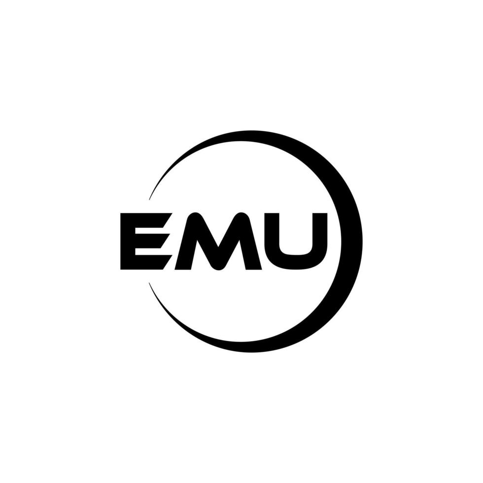 diseño del logotipo de la letra emu en la ilustración. logotipo vectorial, diseños de caligrafía para logotipo, afiche, invitación, etc. vector