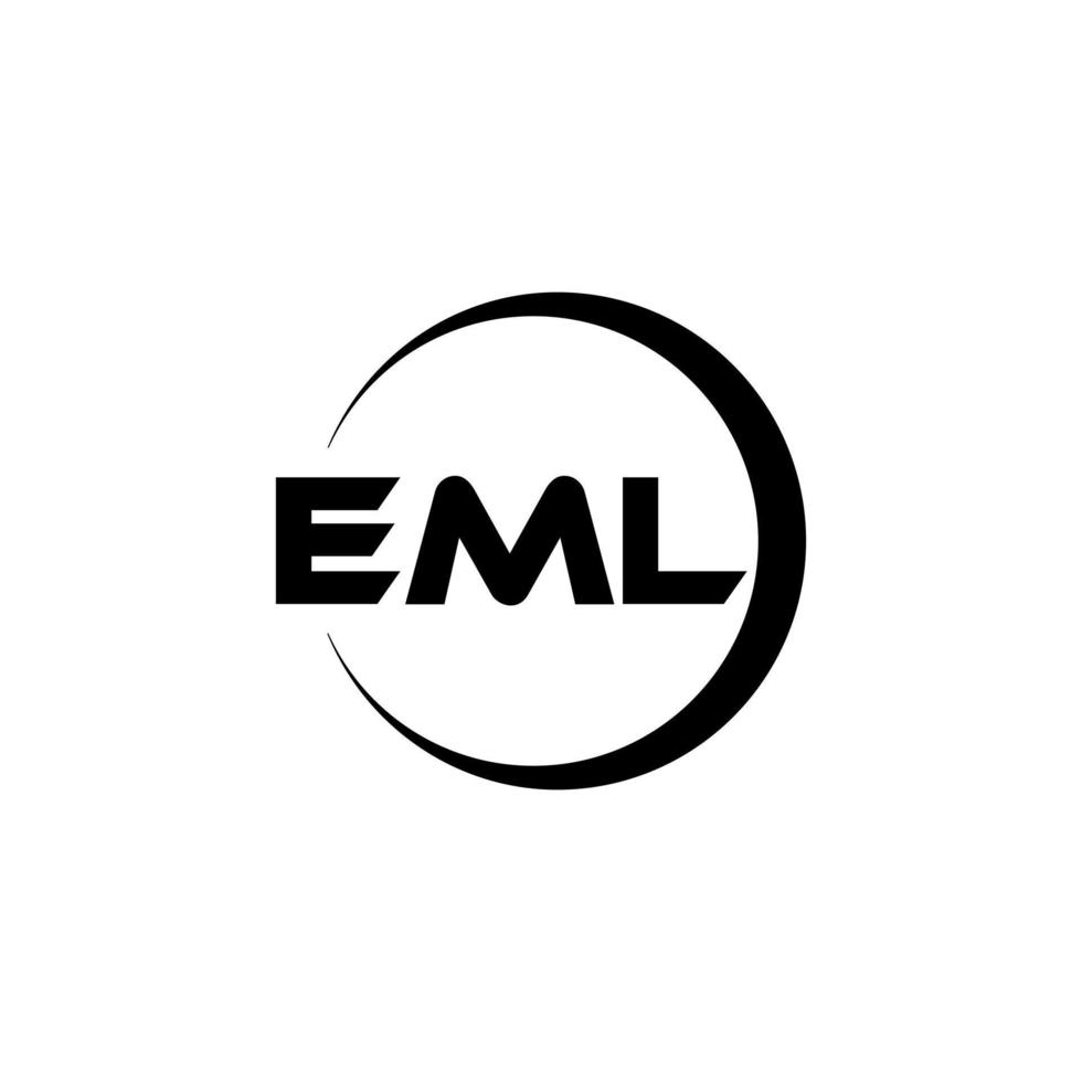 EML letter logo design in illustration. Vector logo, calligraphy designs for logo, Poster, Invitation, etc.