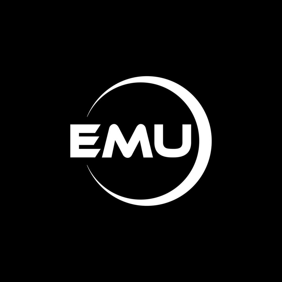 diseño del logotipo de la letra emu en la ilustración. logotipo vectorial, diseños de caligrafía para logotipo, afiche, invitación, etc. vector