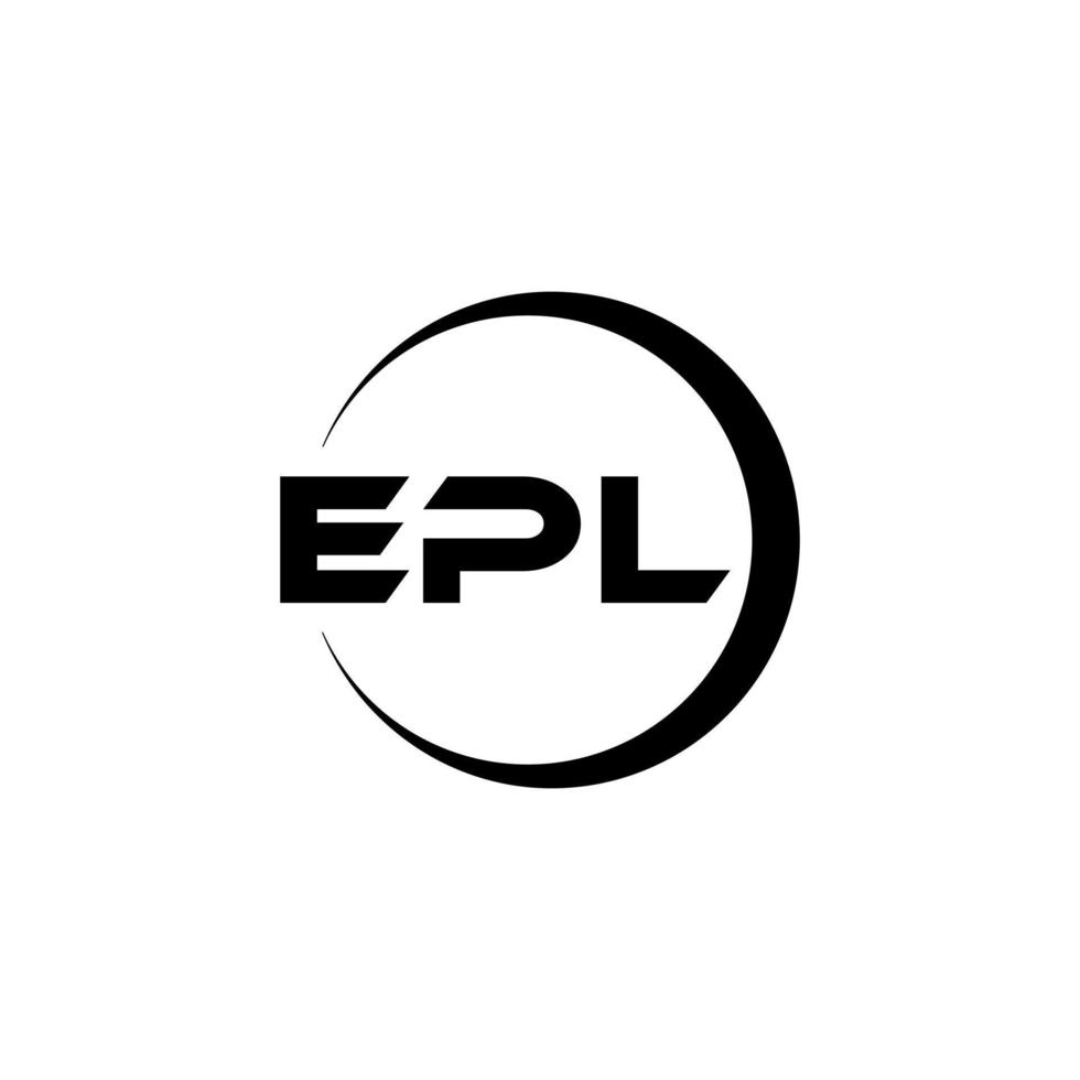 EPL letter logo design in illustration. Vector logo, calligraphy designs for logo, Poster, Invitation, etc.