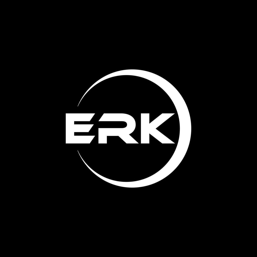 ERK letter logo design in illustration. Vector logo, calligraphy designs for logo, Poster, Invitation, etc.