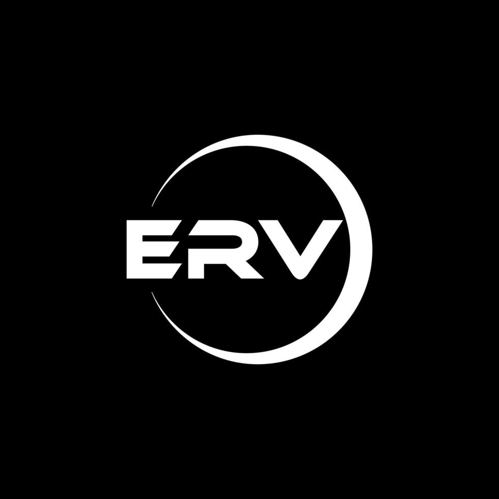 ERV letter logo design in illustration. Vector logo, calligraphy designs for logo, Poster, Invitation, etc.