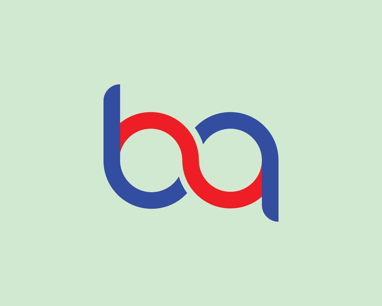 BA AB logo design vector template